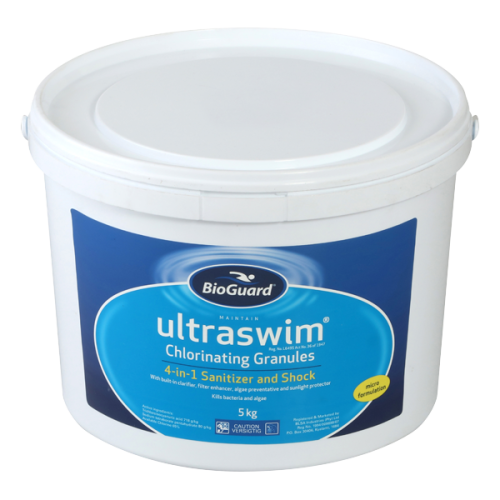 6008125001913 Alt <h1>POOL CHLORINE BIOGUARD ULTRASWIM 2.25Kg TRI-CHLOR</h1> <strong>Step into a Fresh, Rejuvenated Oasis</strong> Envision a personal retreat – a shimmering pool gleaming with clarity, beckoning for a refreshing dip. With the innovative Ultraswim Chlorinating Granules, this dream effortlessly materializes. It transcends conventional sanitizers by delivering an unparalleled 4-in-1 performance, creating a paradise right in your backyard. <strong>Key Features:</strong> <ul> <li><strong>4-in-1 Powerhouse</strong>: It doesn’t just sanitize; Ultraswim is a comprehensive solution, merging four vital pool care functions in one. It sanitizes, shocks, stabilizes, and clarifies, streamlining your pool maintenance.</li> <li><strong>Efficient Sanitization</strong>: Effectively eliminates detrimental bacteria, ensuring a safe and hygienic swimming environment.</li> <li><strong>Vivid Shocking</strong>: Amplify your pool’s luminosity, especially after moments of increased activity or usage.</li> <li><strong>Sturdy Stabilization</strong>: Its unique formula safeguards chlorine from the sun's aggressive rays, promoting extended chlorine lifespan and reduced wastage.</li> <li><strong>Crystal Clarification</strong>: Revel in the luxury of pristine, transparent water that heightens the allure of your pool.</li> </ul> <img class="alignnone size-medium wp-image-534" src="https://www.onlinepoolstore.co.za/wp-content/uploads/2021/01/Ultraswim-300x81.png" alt="" width="300" height="81" />