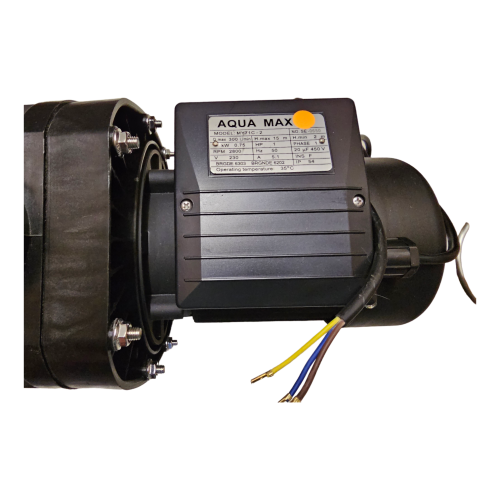 POOL PUMP AND MOTOR 0.75kw AQUAMAX S 2 1 <h1>AQUAMAX S 0.25kw POOL PUMP AND MOTOR</h1> <h2><strong>Product Description:</strong></h2> Upgrade your pool system with the AQUAMAX S Series 0.25kW Pool Pump and Motor, a new addition to our superior line of pool equipment. Renowned for robust performance and reliability, this pump and motor are perfect for pools up to 15,000 litres. Crafted for optimum efficiency, this self-priming, centrifugal pump comes with a closed vane impeller. The pump is also equipped with a leaf trap strainer, a mechanical shaft, and a squirrel cage induction motor. These features, combined with heavy-duty ball bearings, ensure smooth and hassle-free operation. Thanks to the inner threaded inlet and outlet installations, you can expect secure and effortless connections. <h2><strong>Product Details:</strong></h2> <ul> <li><strong>Product Type:</strong> Pool Pump and Motor</li> <li><strong>Brand:</strong> AQUAMAX</li> <li><strong>Power Output:</strong> 0.25kW</li> <li><strong>Suitability:</strong> Ideal for pools up to 15,000 litres</li> <li><strong>Warranty:</strong> 2-year manufacturing defects warranty</li> </ul> <h2><strong>Key Features:</strong></h2> <ul> <li><strong>Powerful Performance:</strong> The 0.25kW output delivers effective circulation for your pool.</li> <li><strong>Durable Construction:</strong> Features a mechanical shaft and a squirrel cage induction motor for long-lasting durability.</li> <li><strong>Self-Priming Capabilities:</strong> This pump primes quickly and operates efficiently.</li> <li><strong>Efficient Design:</strong> The closed vane impeller enhances the pump's efficiency for maximum water flow.</li> <li><strong>Leaf Trap Strainer:</strong> Prevents debris from entering and damaging the pump, extending its lifespan.</li> <li><strong>Easy Installation:</strong> Compatible with existing Speck porpoise pump installations, although professional installation is recommended.</li> <li><strong>Cam and Ramp Lid:</strong> Securely locks in place with a quarter-turn.</li> <li><strong>See-Through Lid:</strong> Enables easy inspection of the strainer basket.</li> </ul> <strong>Recommended Use:</strong> Compatible with AQUAMAX/AQUAFLO, EARTHCO, or QUALITY 1 bag sand filters. <strong>Package Includes:</strong> 1 x AQUAMAX S 0.25kW Pool Pump and Motor