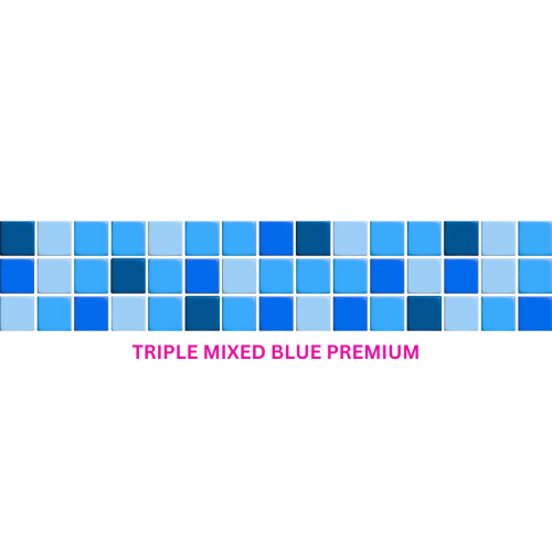 POOL MOSAIC TRIPLE MIXED BLUE PREMIUM