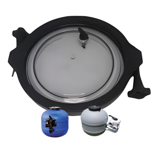POOL FILTER LID QUALITY SUPERFLO 2 (WITH O RING AND CLAMPS)